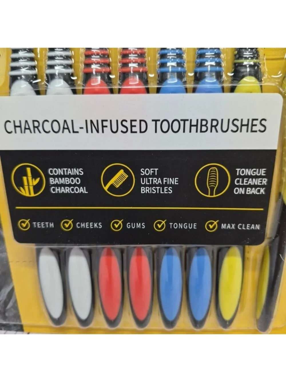 Lot Of 2~Charcoal Infused Toothbrushes Soft Bristles Pack of 8 - Picture 2 of 6